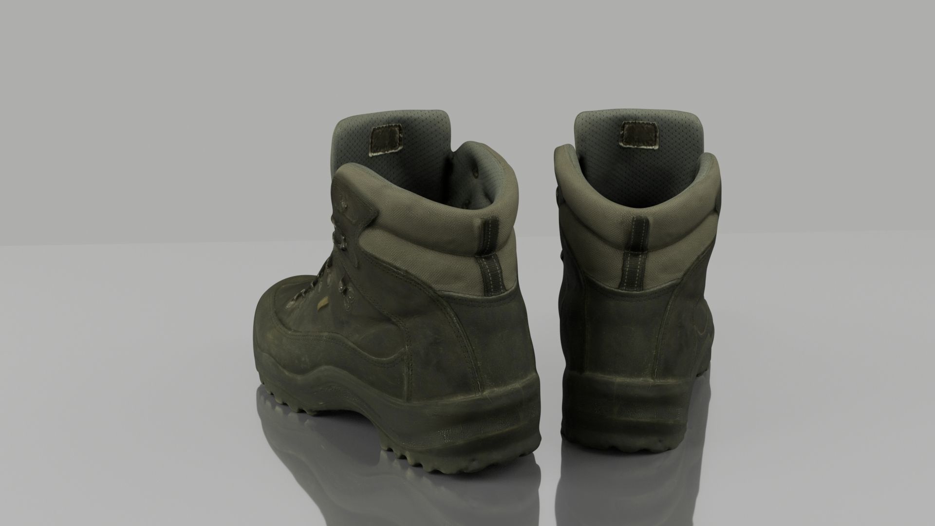 Boots pair of hiking Low-poly 3D model_3