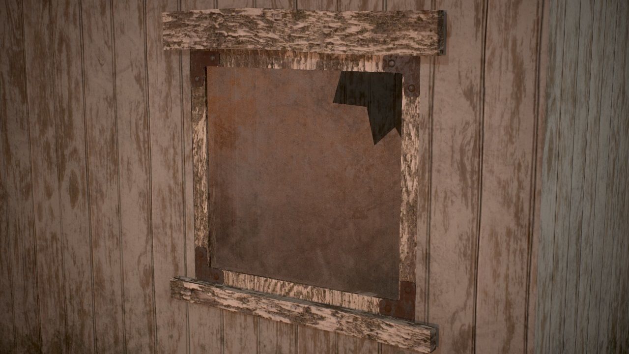 Low Poly Small Wooden Cabin Shed PBR Low-poly 3D model_12