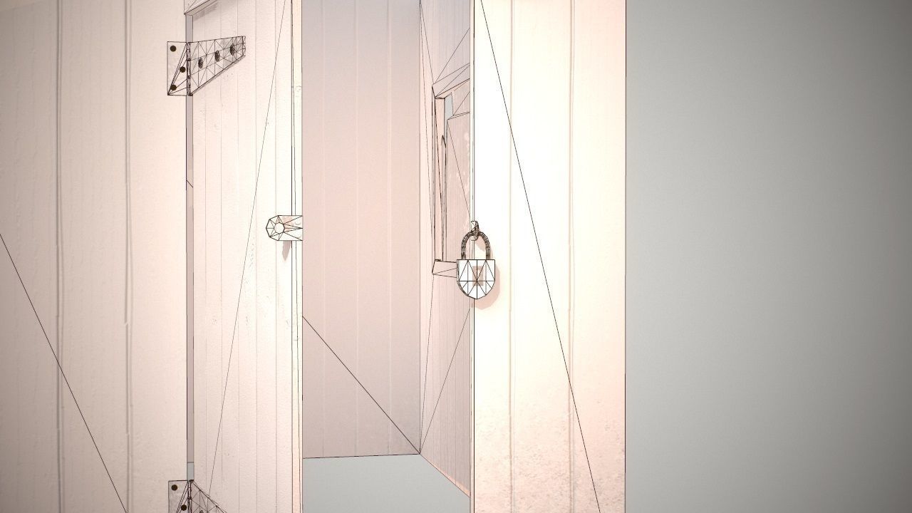 Low Poly Small Wooden Cabin Shed PBR Low-poly 3D model_10