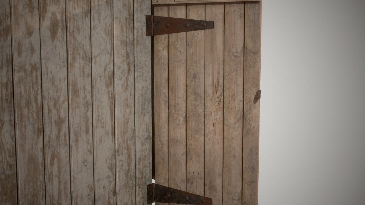 Low Poly Small Wooden Cabin Shed PBR Low-poly 3D model_9