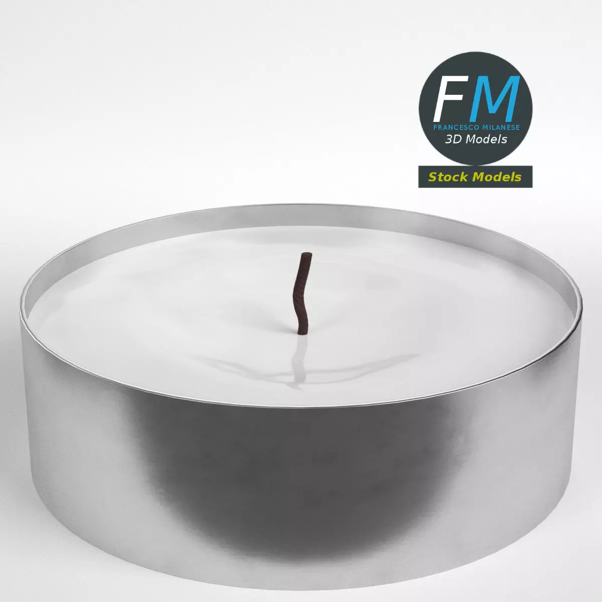 Tealight candle 3D model_0