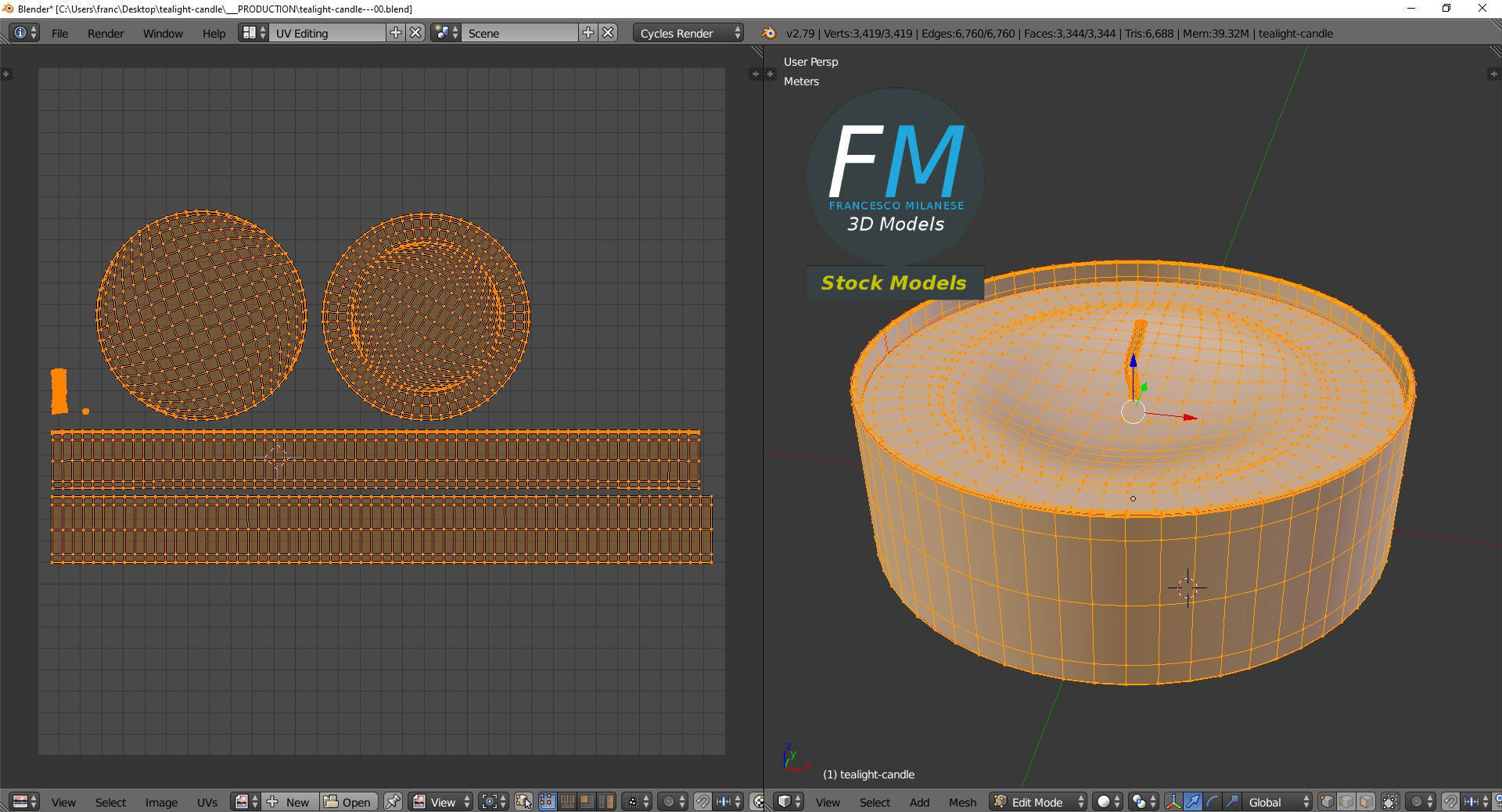 Tealight candle 3D model_10
