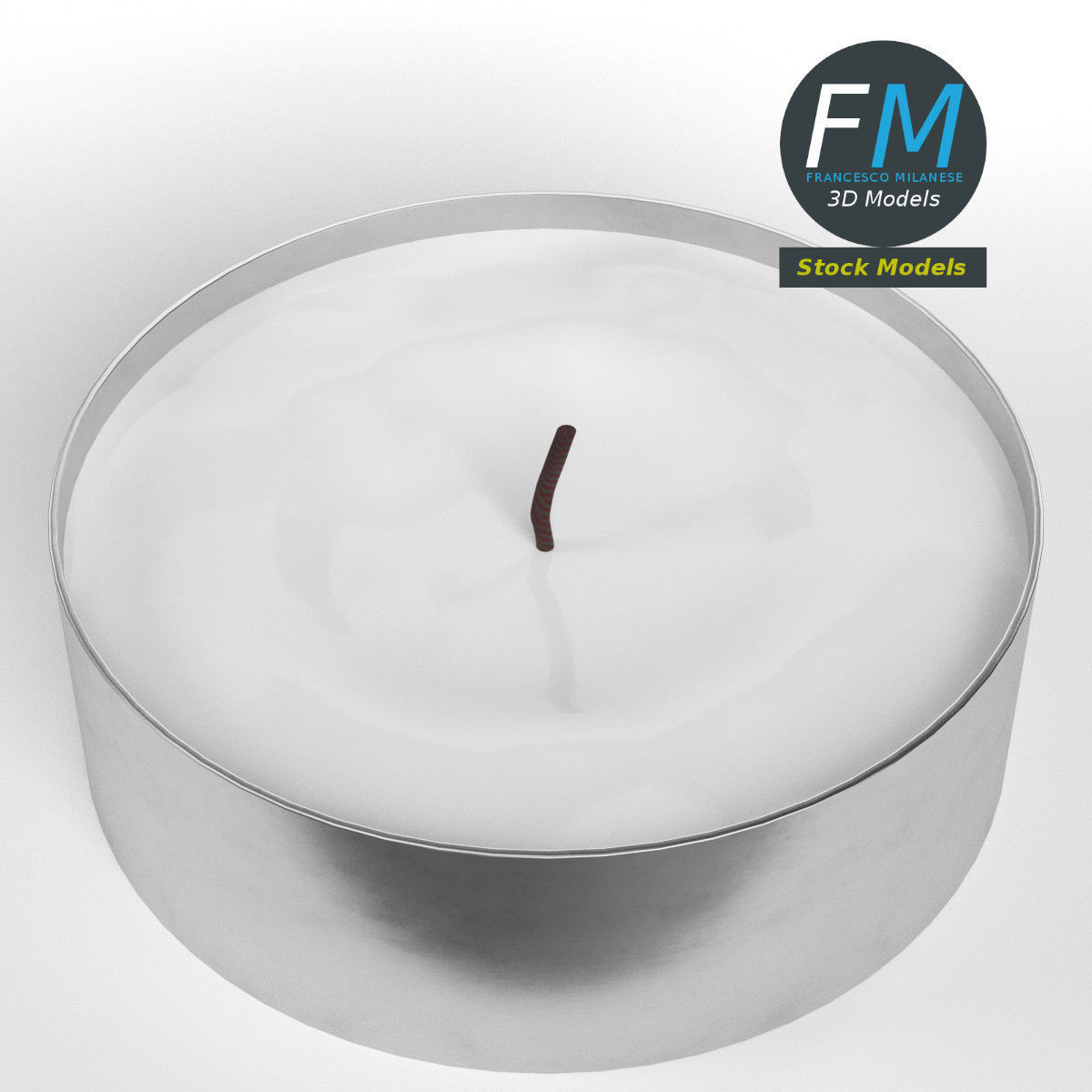 Tealight candle 3D model_2