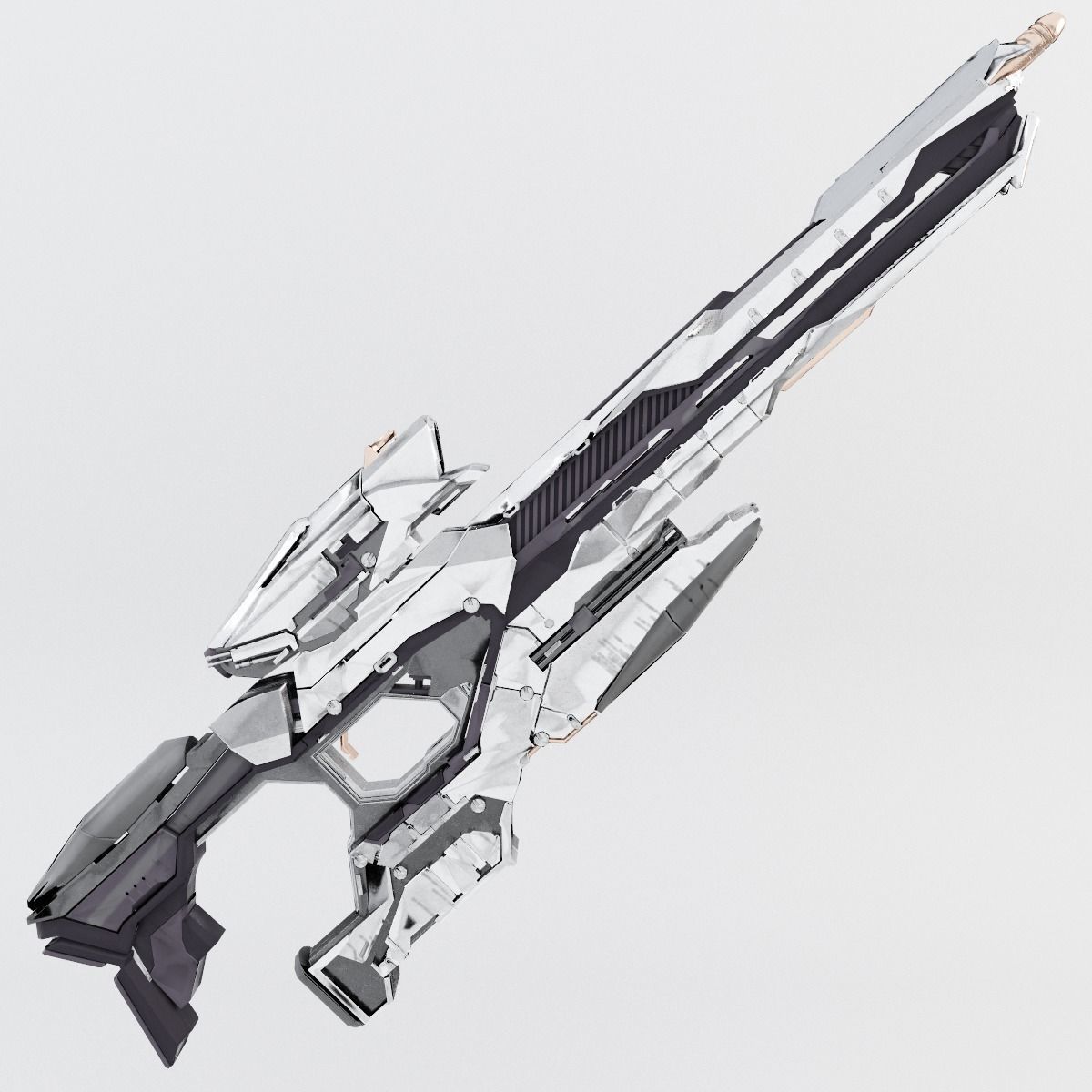 Sci-fi Range Rifle Low-poly 3D model_1