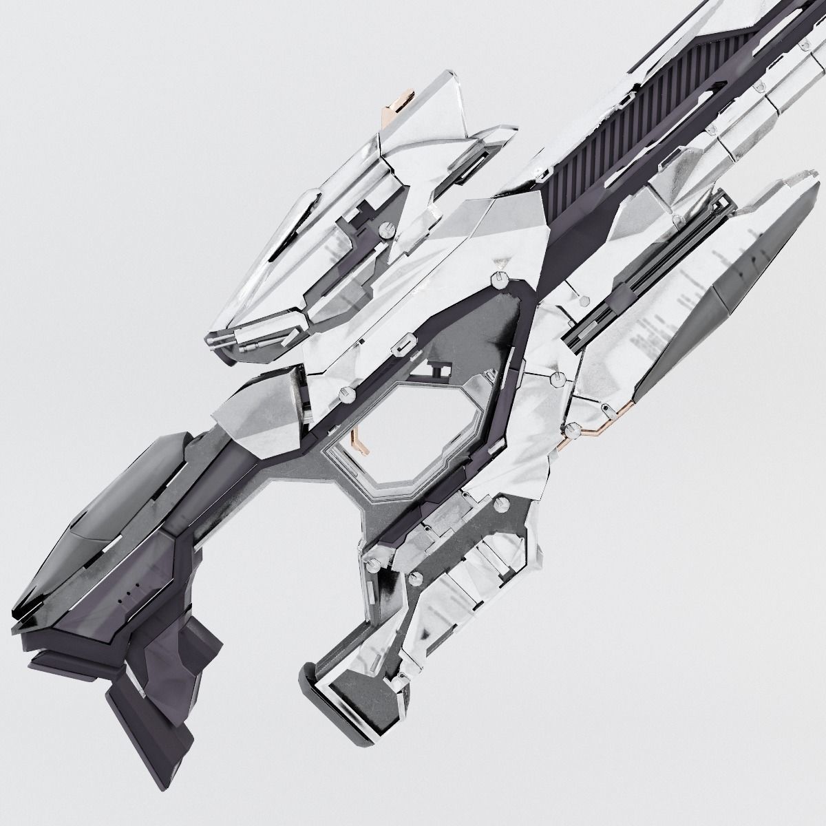 Sci-fi Range Rifle Low-poly 3D model_3