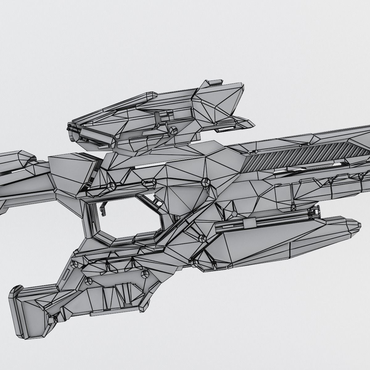 Sci-fi Range Rifle Low-poly 3D model_49