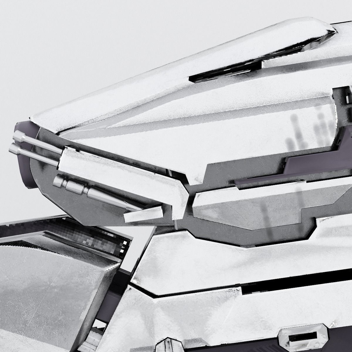 Sci-fi Range Rifle Low-poly 3D model_16