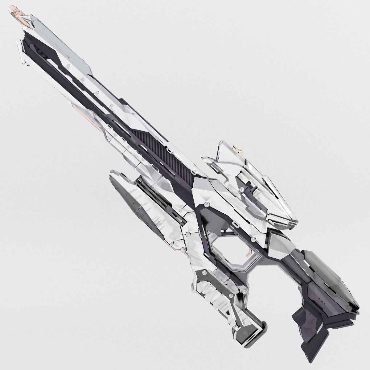 Sci-fi Range Rifle Low-poly 3D model_2