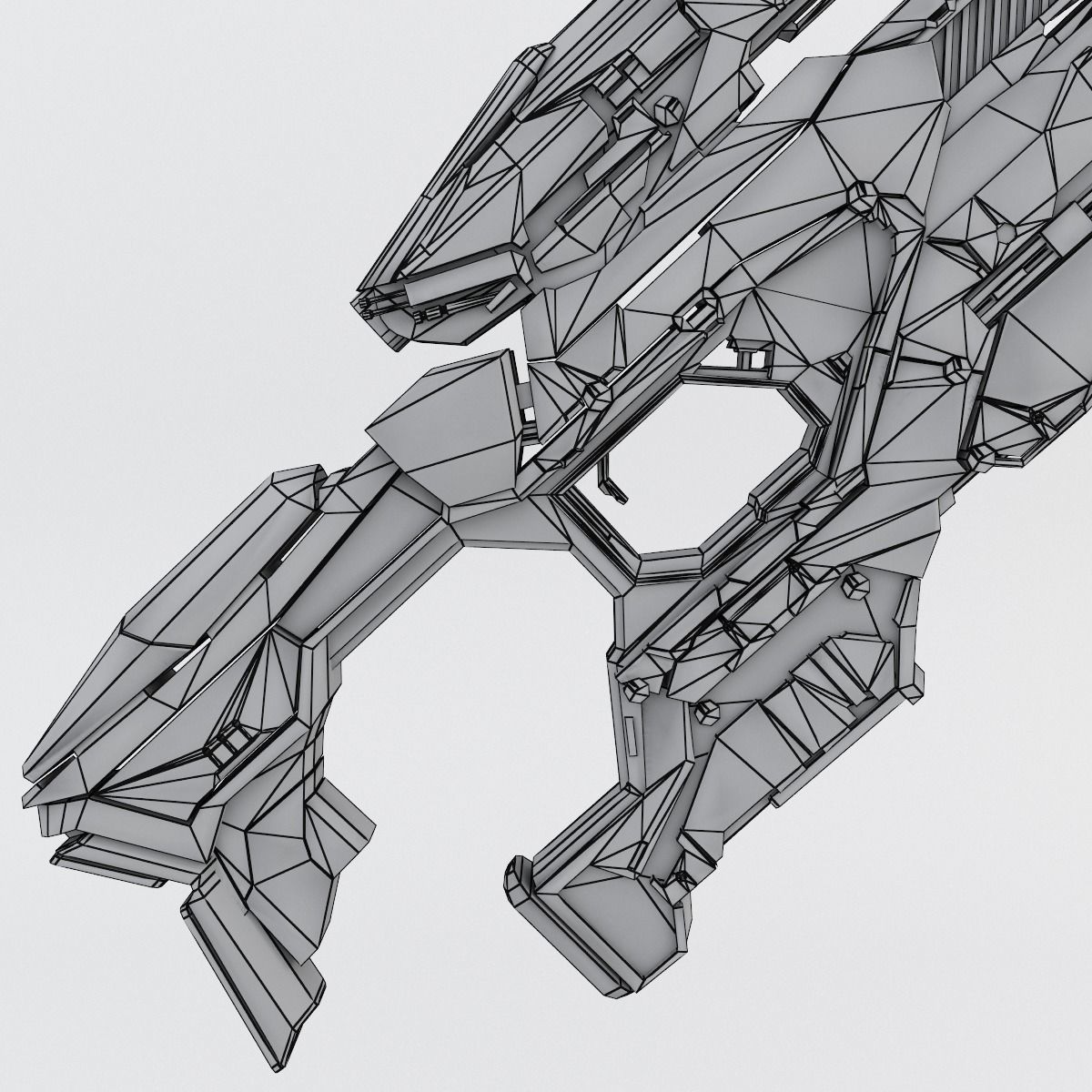 Sci-fi Range Rifle Low-poly 3D model_33