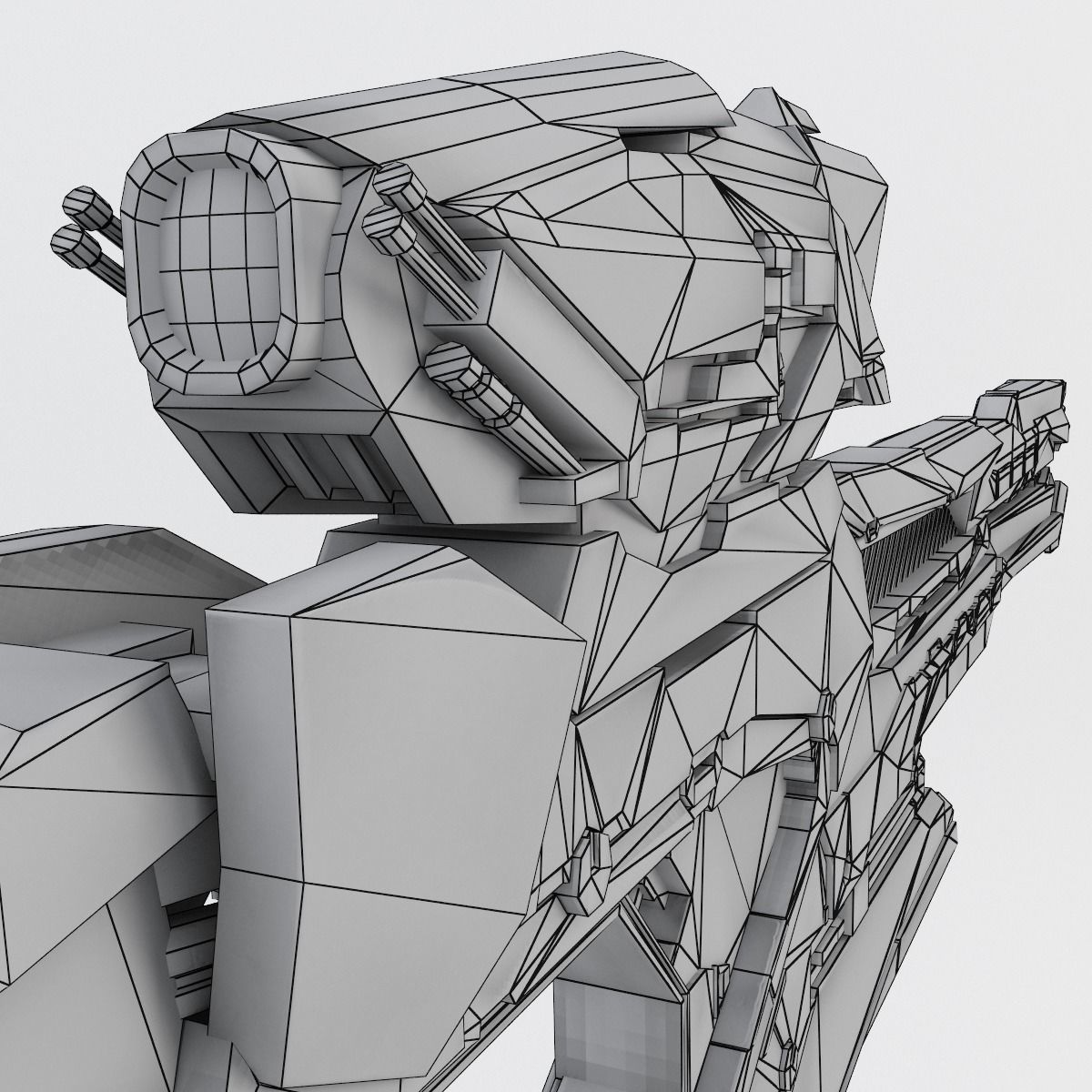 Sci-fi Range Rifle Low-poly 3D model_35