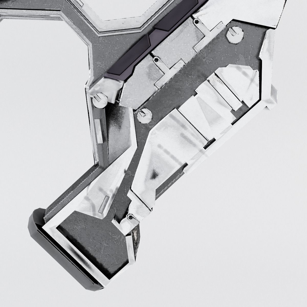 Sci-fi Range Rifle Low-poly 3D model_7