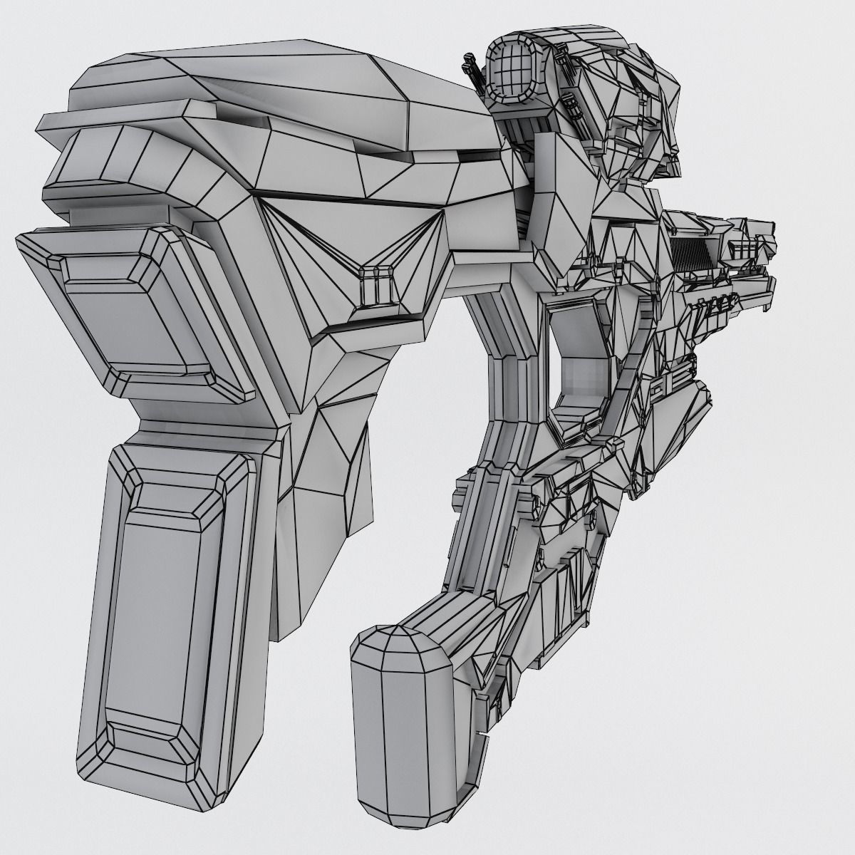 Sci-fi Range Rifle Low-poly 3D model_34