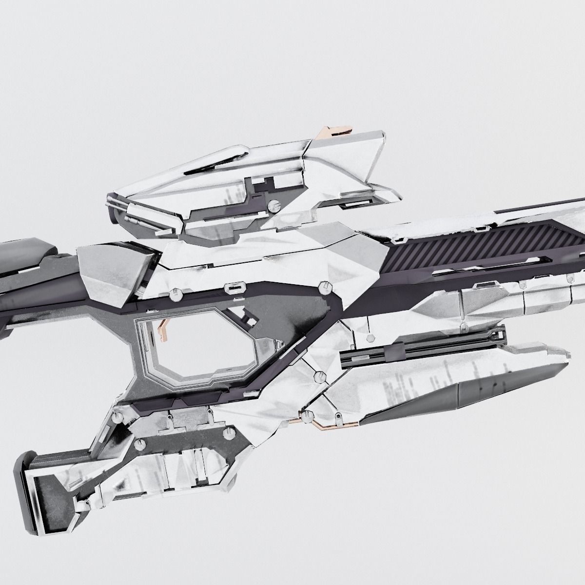 Sci-fi Range Rifle Low-poly 3D model_23