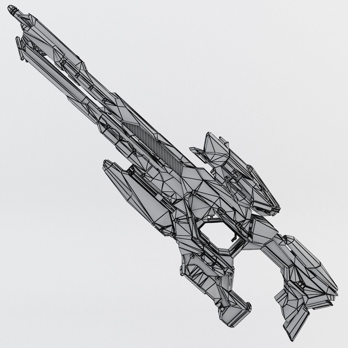 Sci-fi Range Rifle Low-poly 3D model_28