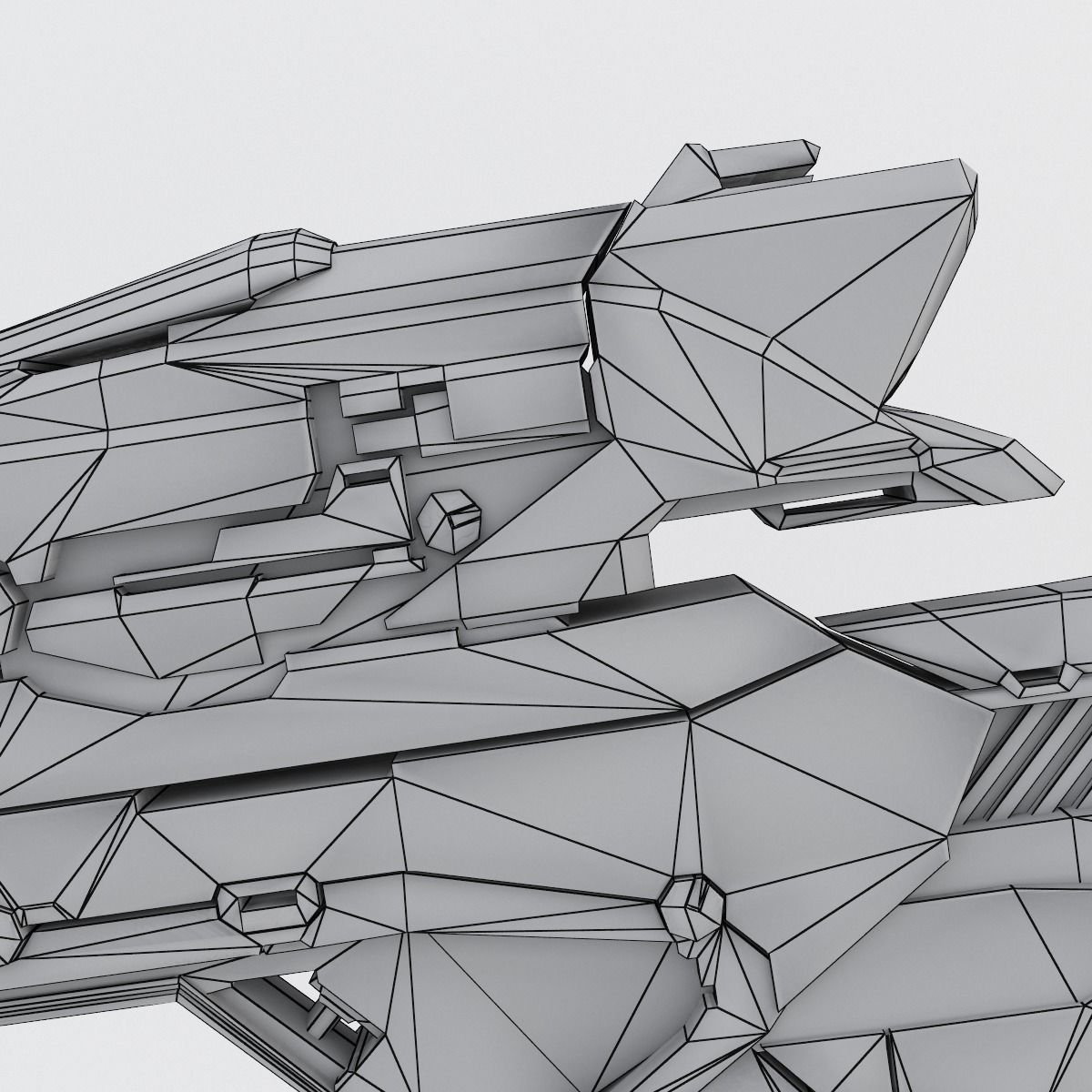 Sci-fi Range Rifle Low-poly 3D model_41