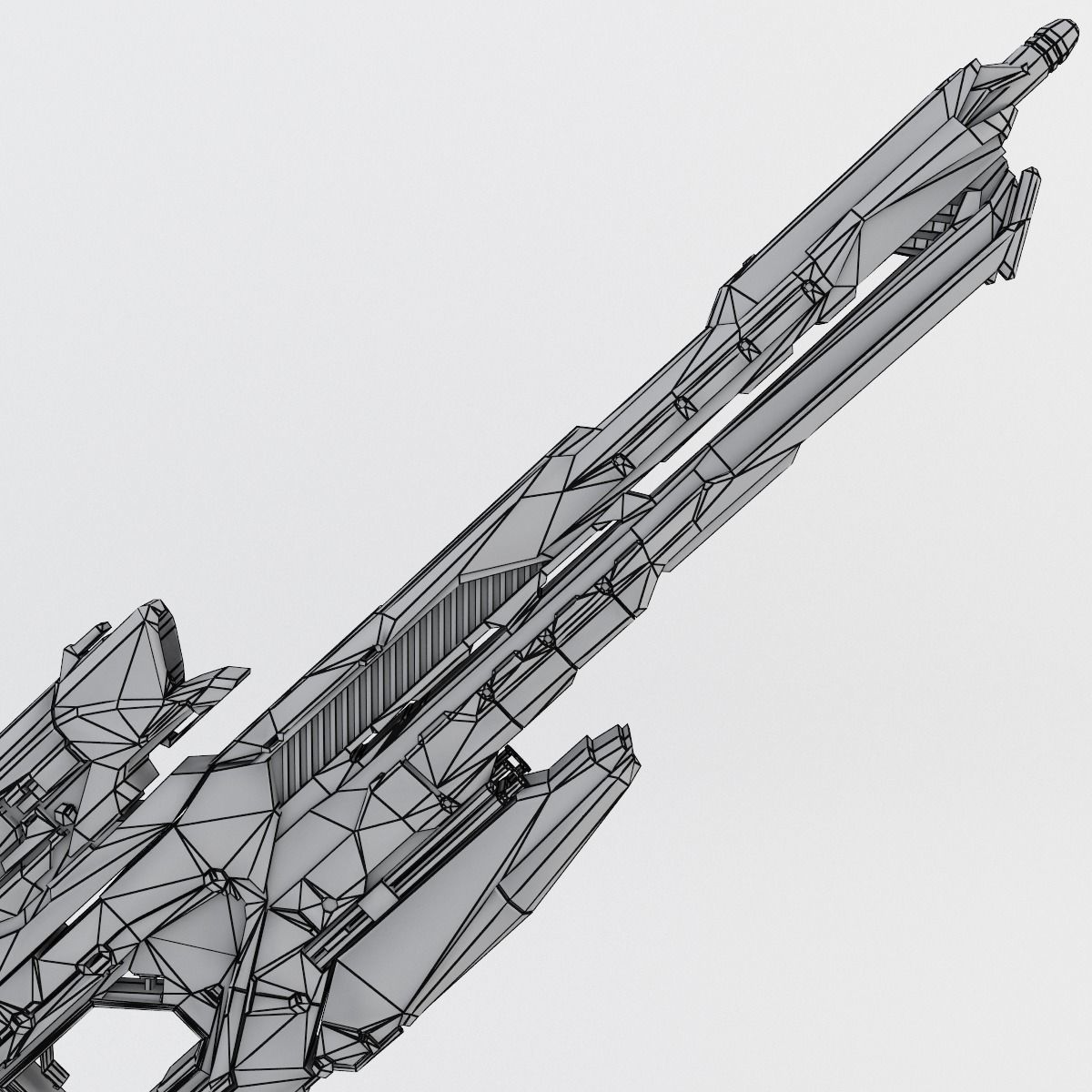 Sci-fi Range Rifle Low-poly 3D model_30