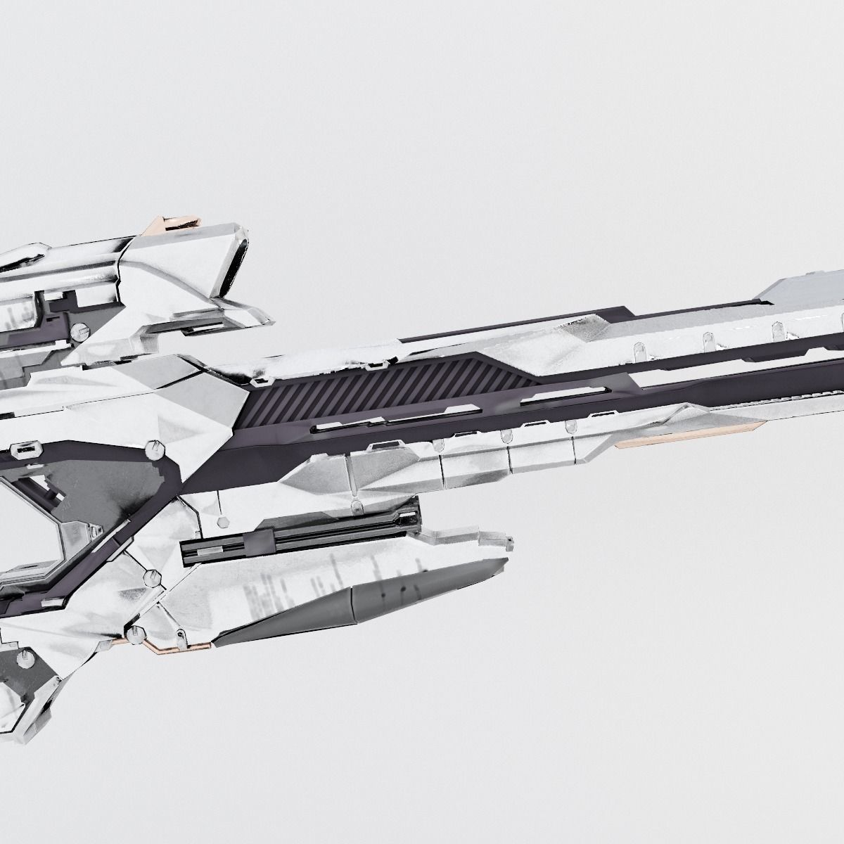 Sci-fi Range Rifle Low-poly 3D model_22