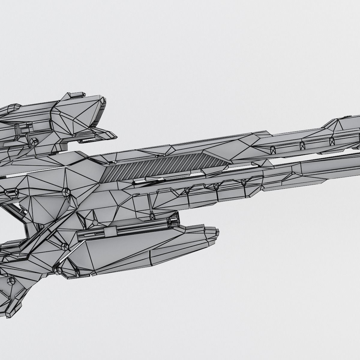 Sci-fi Range Rifle Low-poly 3D model_48