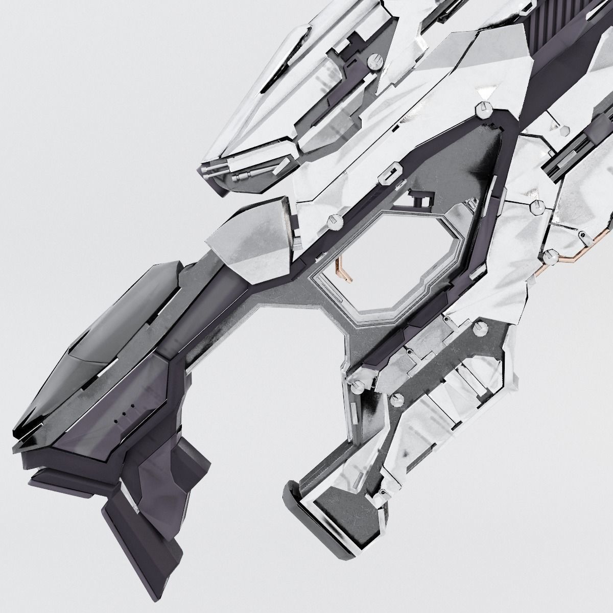 Sci-fi Range Rifle Low-poly 3D model_9