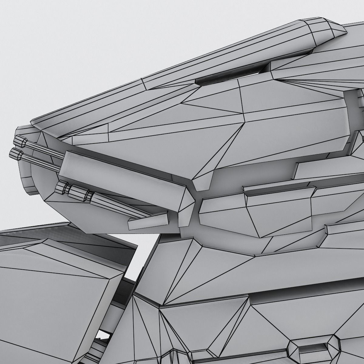 Sci-fi Range Rifle Low-poly 3D model_42