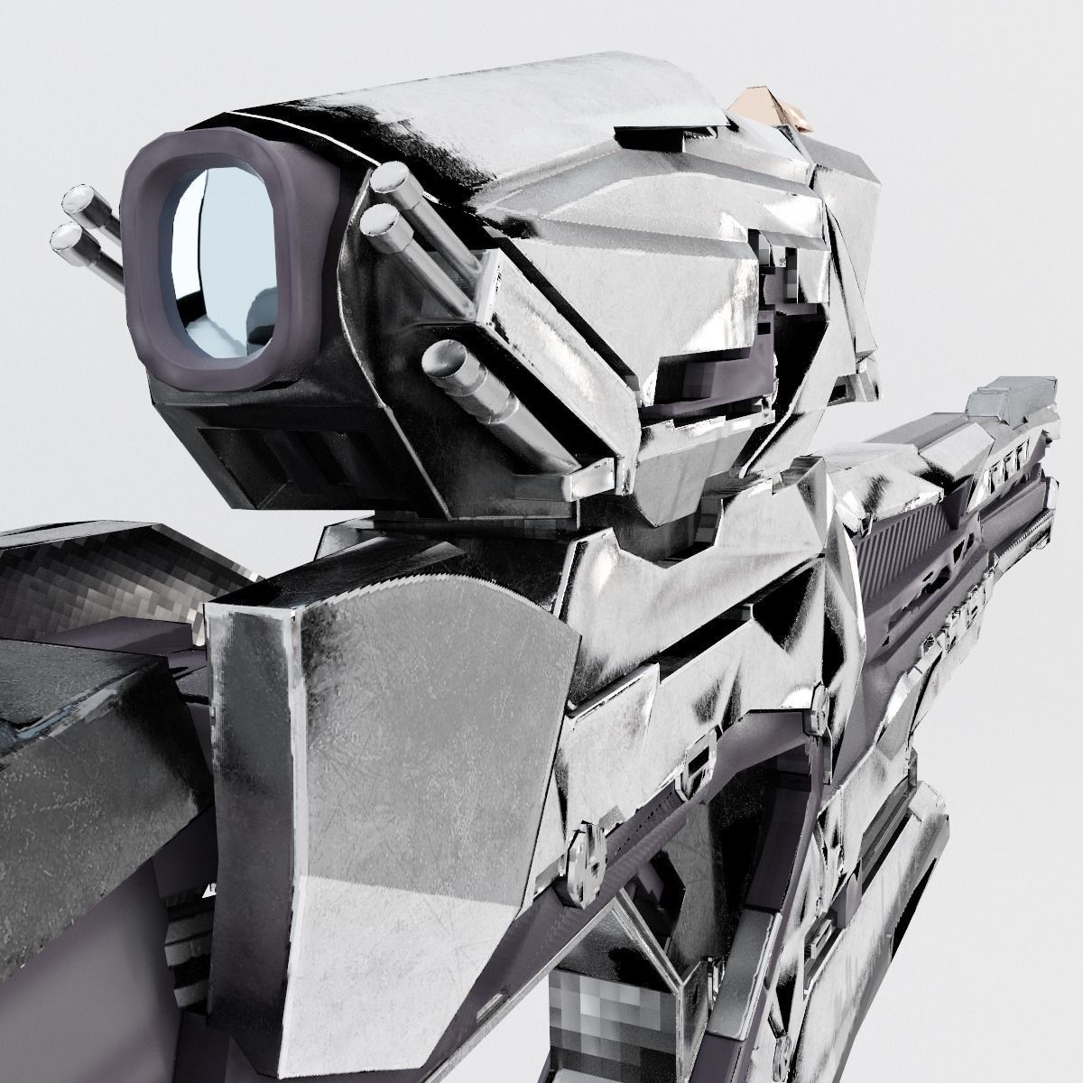 Sci-fi Range Rifle Low-poly 3D model_11