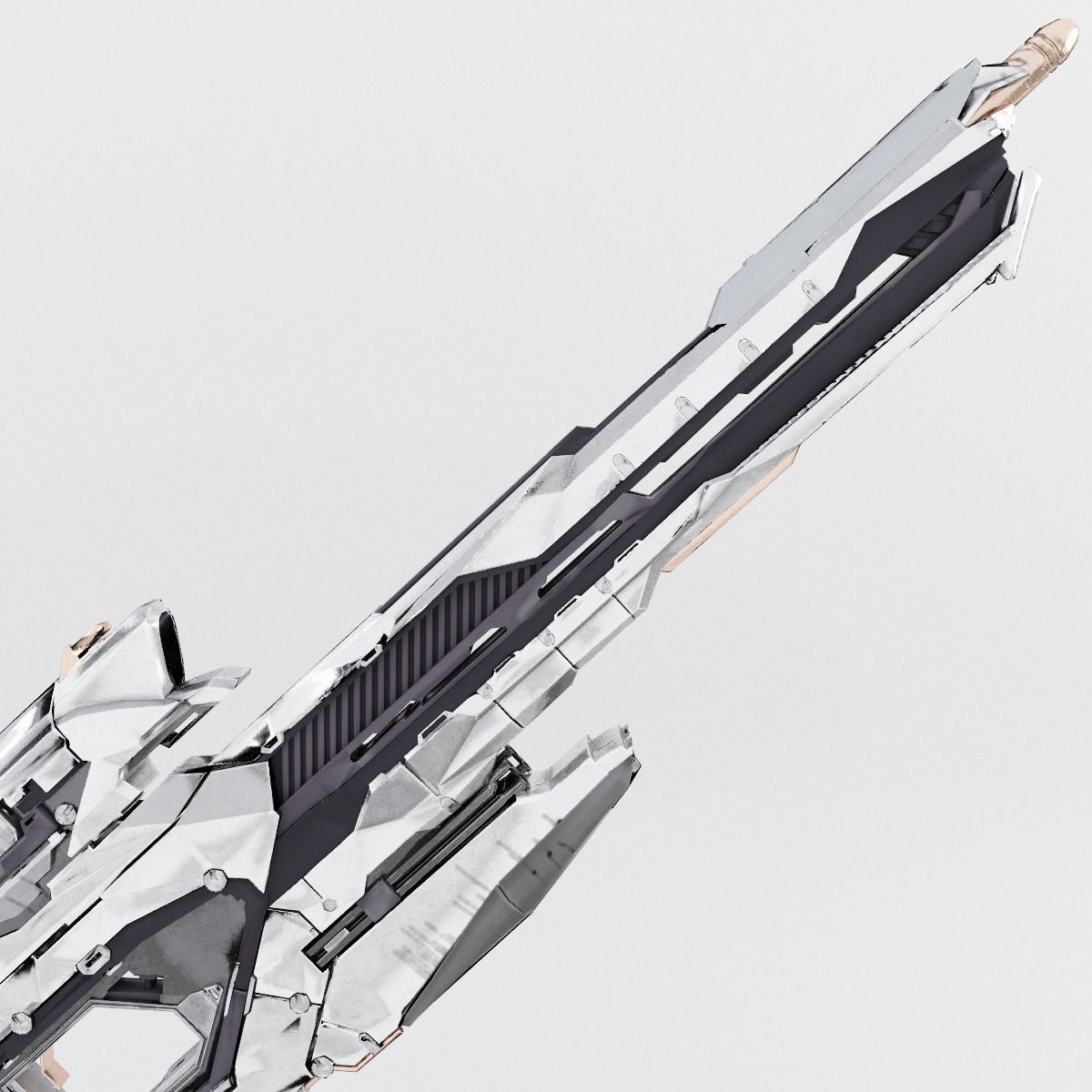 Sci-fi Range Rifle Low-poly 3D model_4