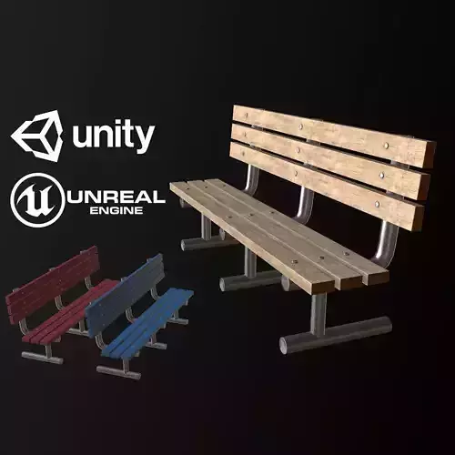 City Park Bench - PBR Game Ready