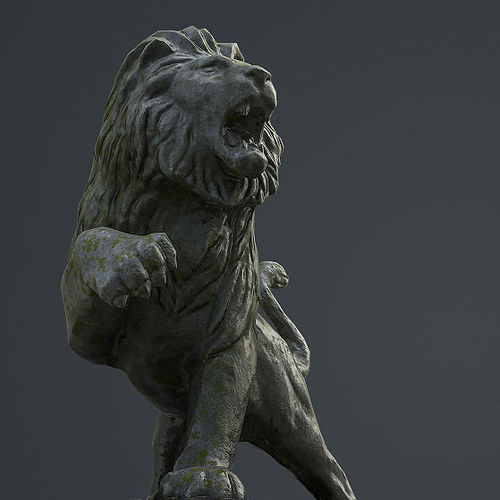 Lion Statue Low-poly 3D model