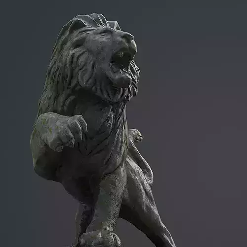 Lion Statue Low-poly 3D model