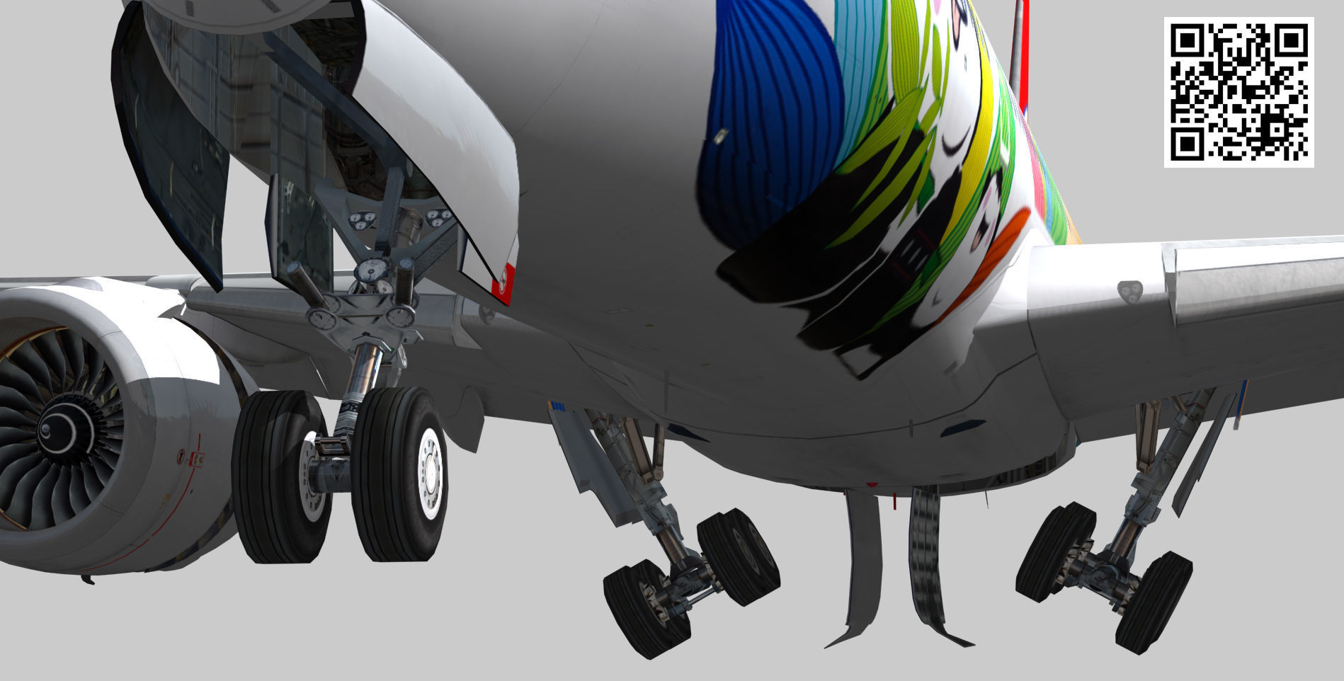 Airbus A350-900 XWB Sichuan Airlines livery Low-poly 3D model_7