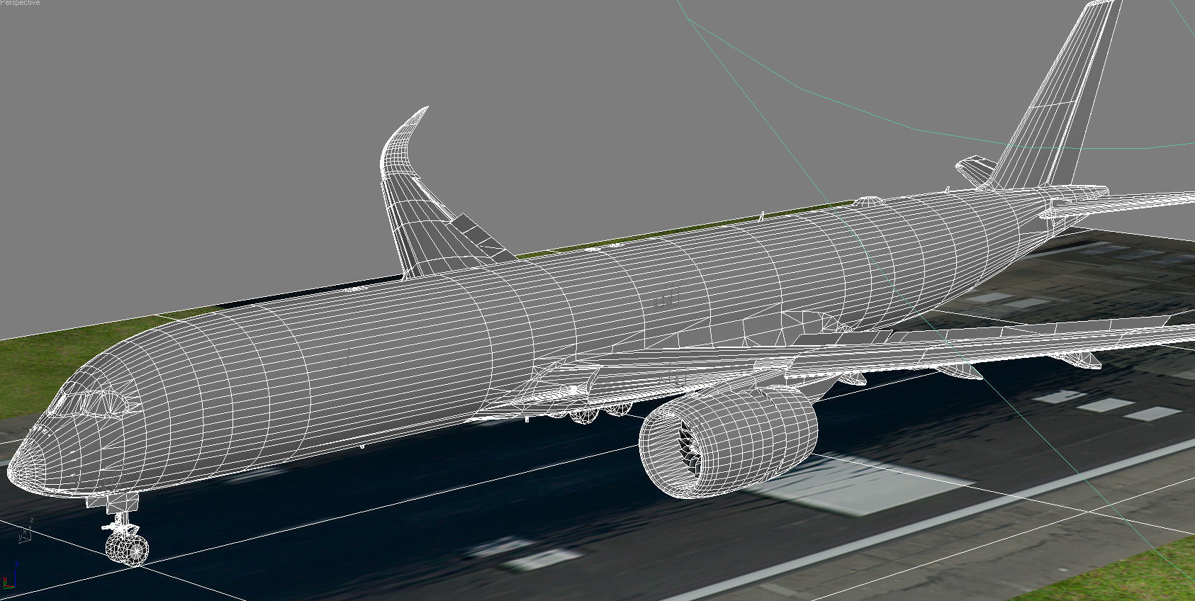 Airbus A350-900 XWB Sichuan Airlines livery Low-poly 3D model_18