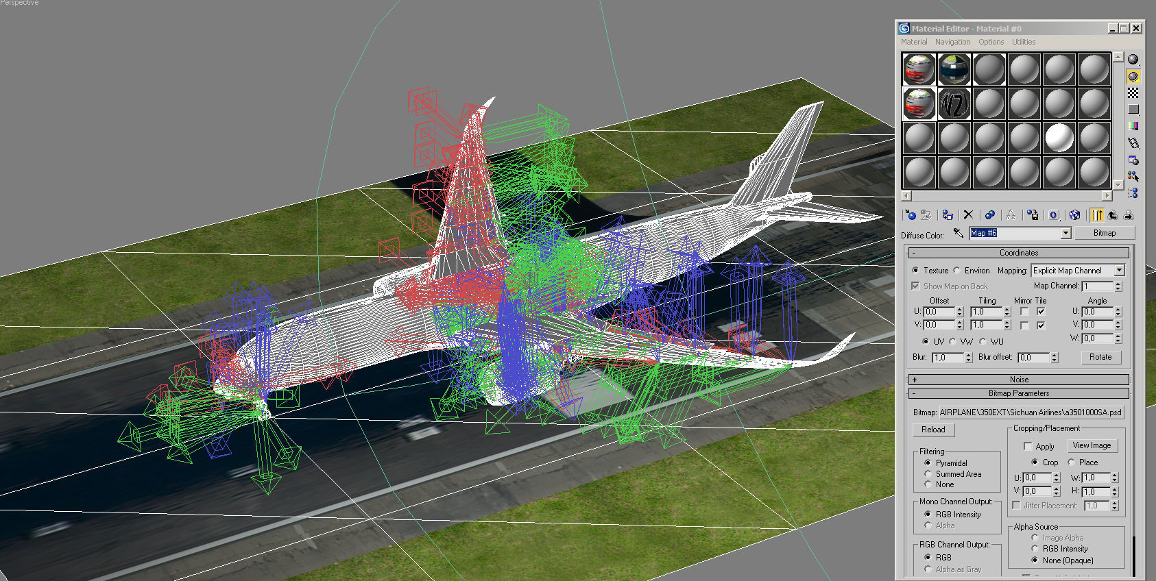 Airbus A350-900 XWB Sichuan Airlines livery Low-poly 3D model_20