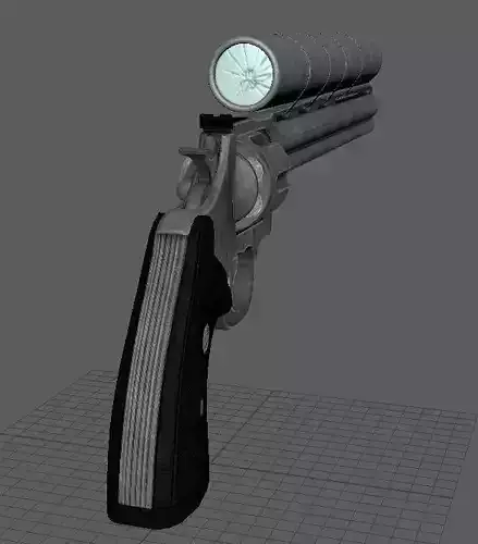 Custom Python Revolver Low-poly 3D model