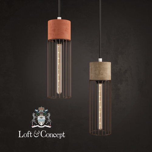 Cement Droplight Pendant  Low-poly 3D model