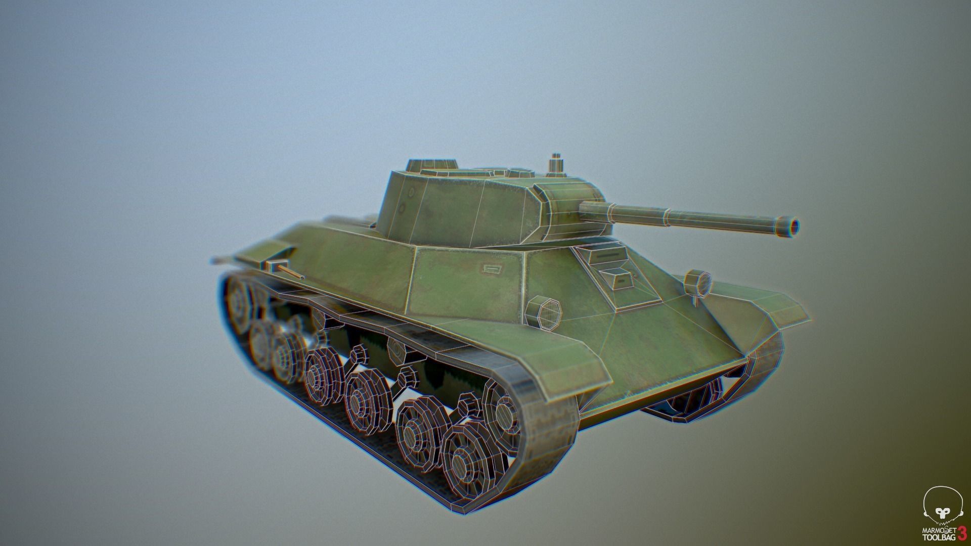 USSR Toon Light Tanks Pack Low-poly 3D model_6