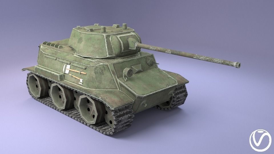 USSR Toon Light Tanks Pack Low-poly 3D model_17