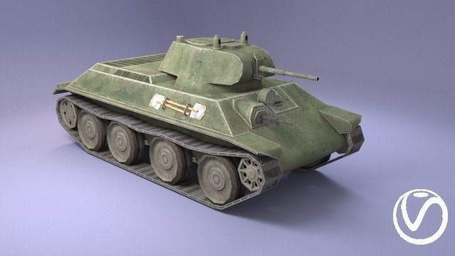 USSR Toon Light Tanks Pack Low-poly 3D model_12