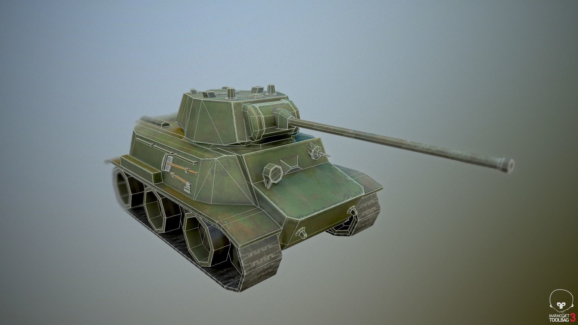 USSR Toon Light Tanks Pack Low-poly 3D model_7