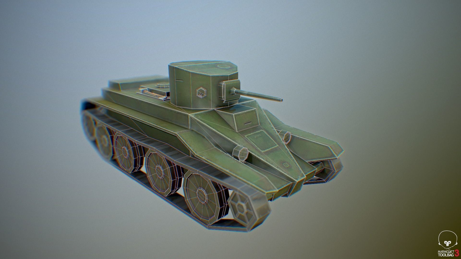 USSR Toon Light Tanks Pack Low-poly 3D model_1