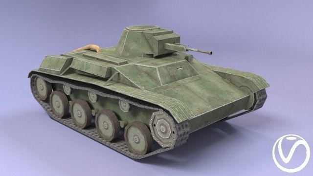 USSR Toon Light Tanks Pack Low-poly 3D model_19