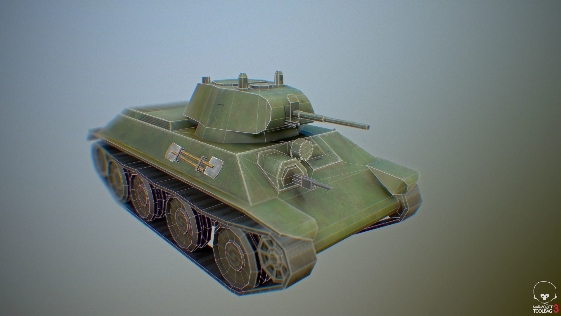 USSR Toon Light Tanks Pack Low-poly 3D model_10