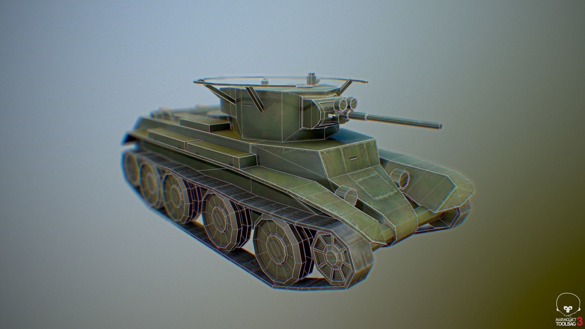 USSR Toon Light Tanks Pack Low-poly 3D model_2