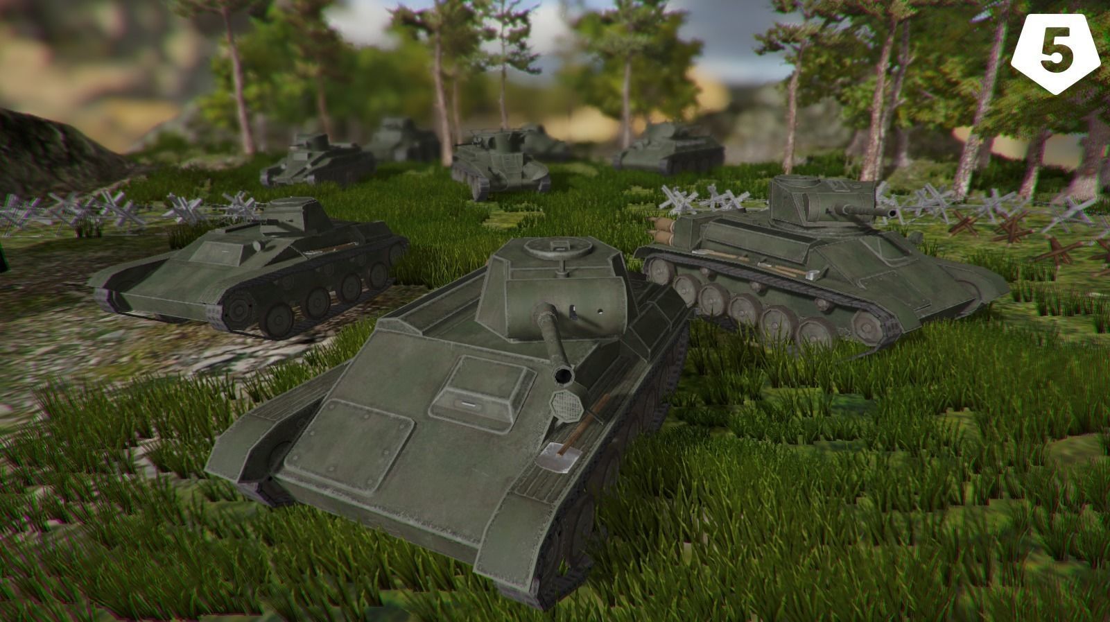 USSR Toon Light Tanks Pack Low-poly 3D model_32