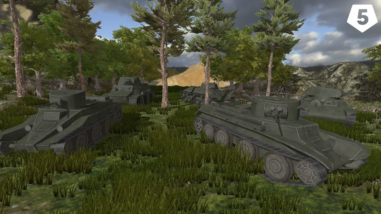 USSR Toon Light Tanks Pack Low-poly 3D model_34