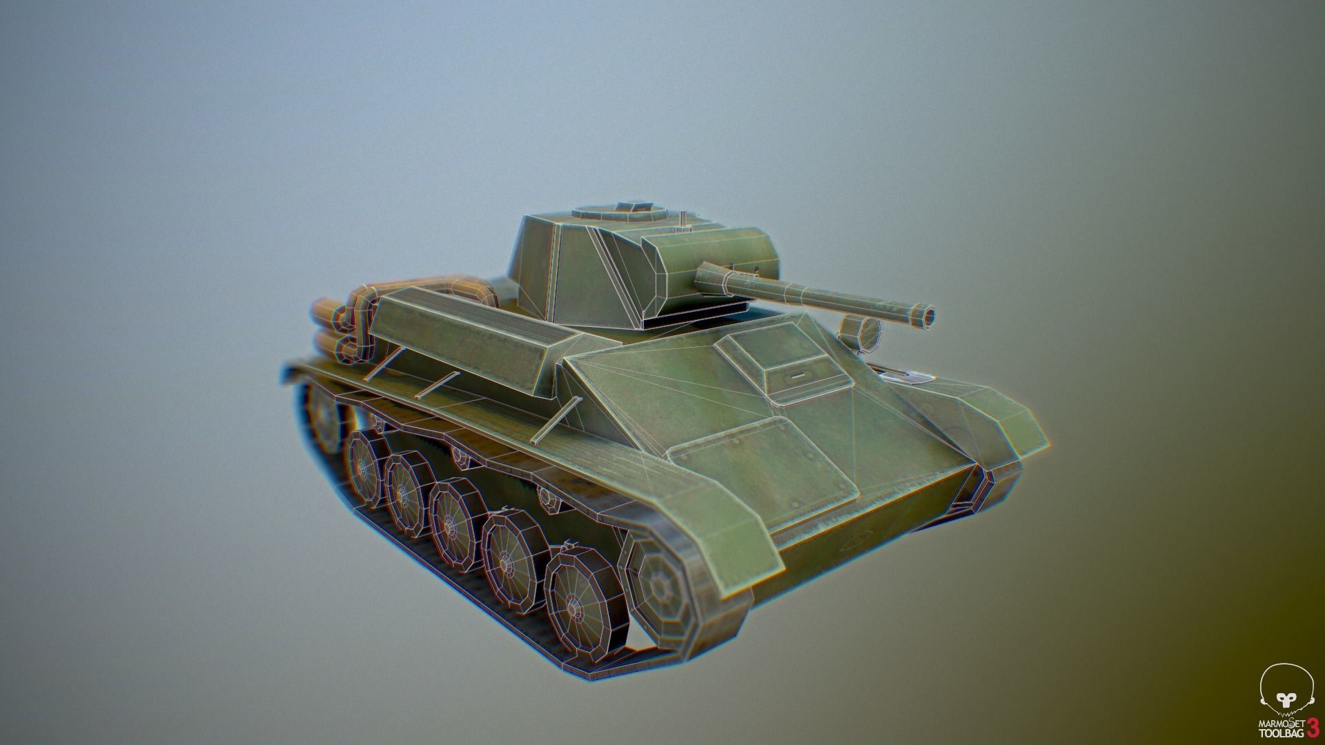 USSR Toon Light Tanks Pack Low-poly 3D model_4