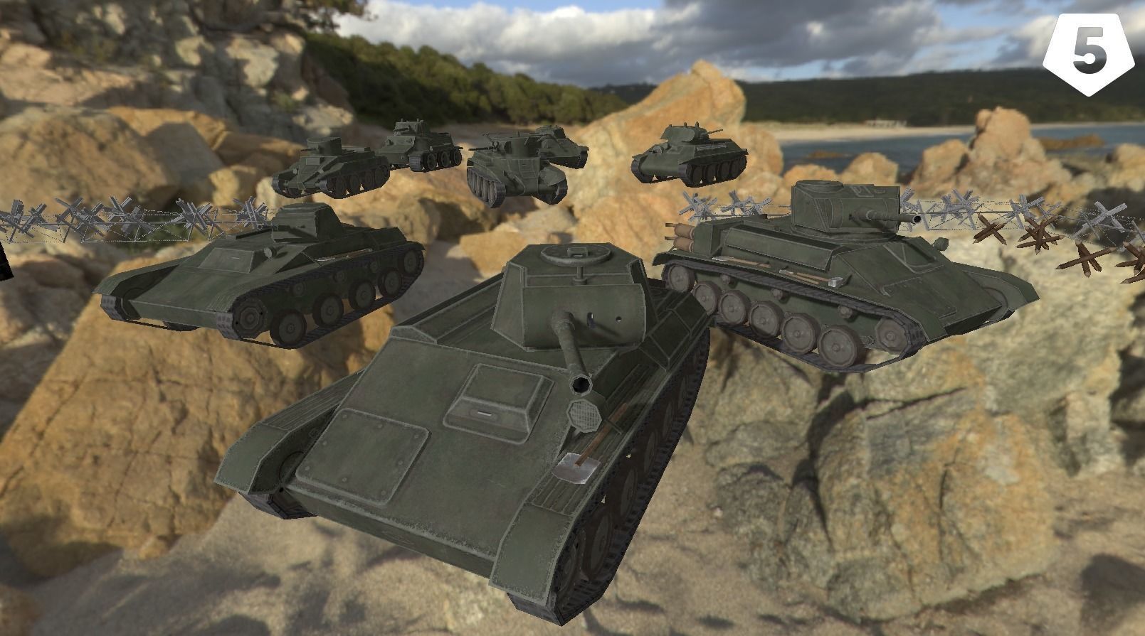 USSR Toon Light Tanks Pack Low-poly 3D model_36