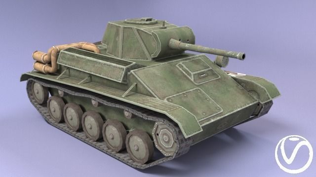 USSR Toon Light Tanks Pack Low-poly 3D model_20
