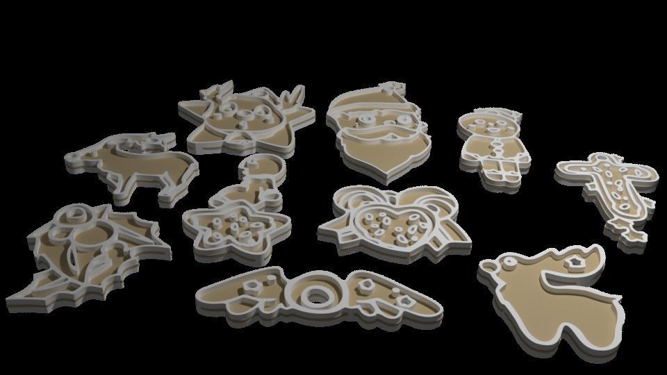 Christmas decorations SET 3D and svg file 3D model_4