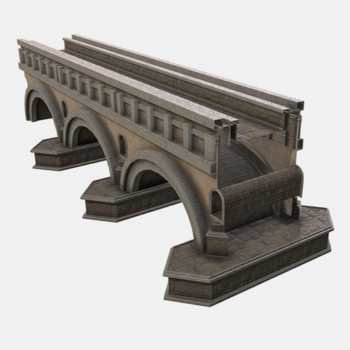 Modular Bridge Low-poly 3D model