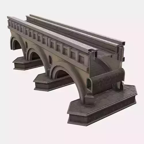 Modular Bridge Low-poly 3D model